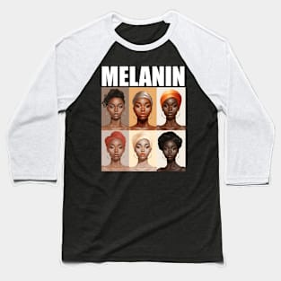 Melanin Afrocentric Black Pride Afro Women Baseball T-Shirt